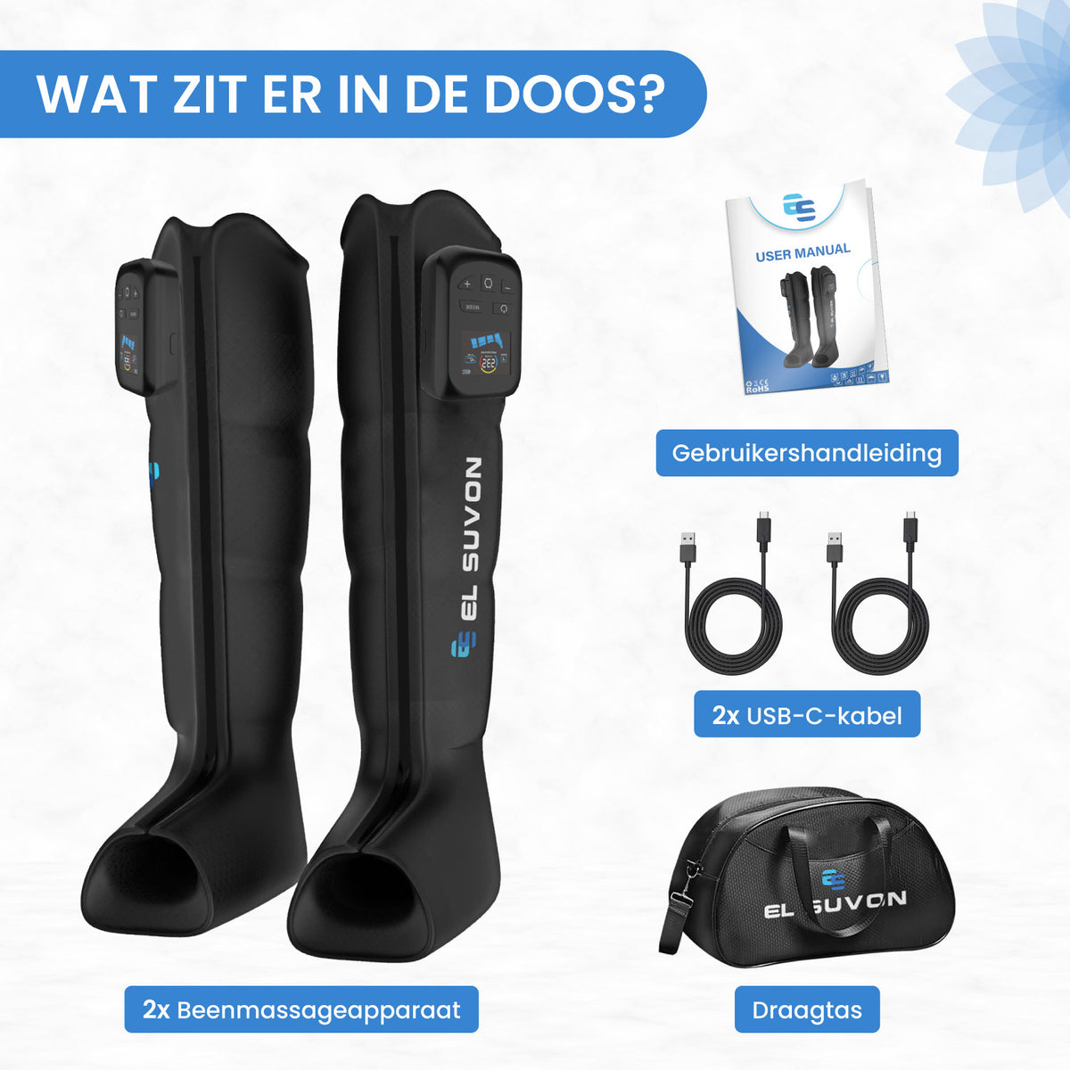VENA Elite – Recovery Boots met App-Bediening, 4 Luchtkamers & 7 Drukniveaus