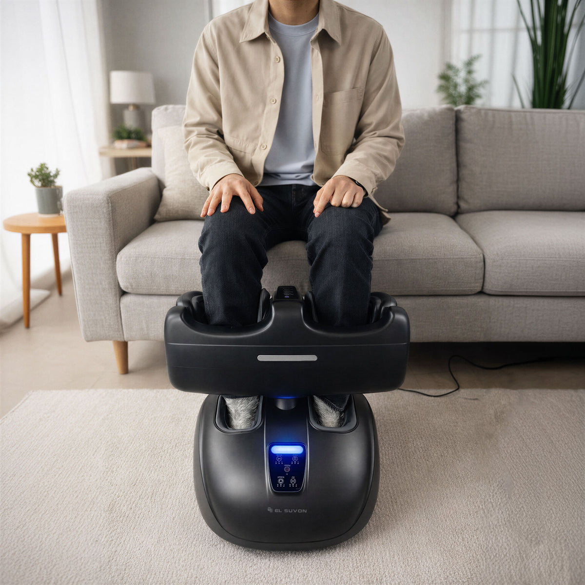 SEREN Dual – 2-in-1 Voet- & Beenmassageapparaat met Afneembare Bovenunit