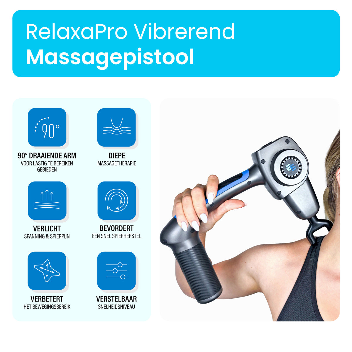 El Suvon Massage Gun – Inclusief Koffer en 7 Opzetstukken