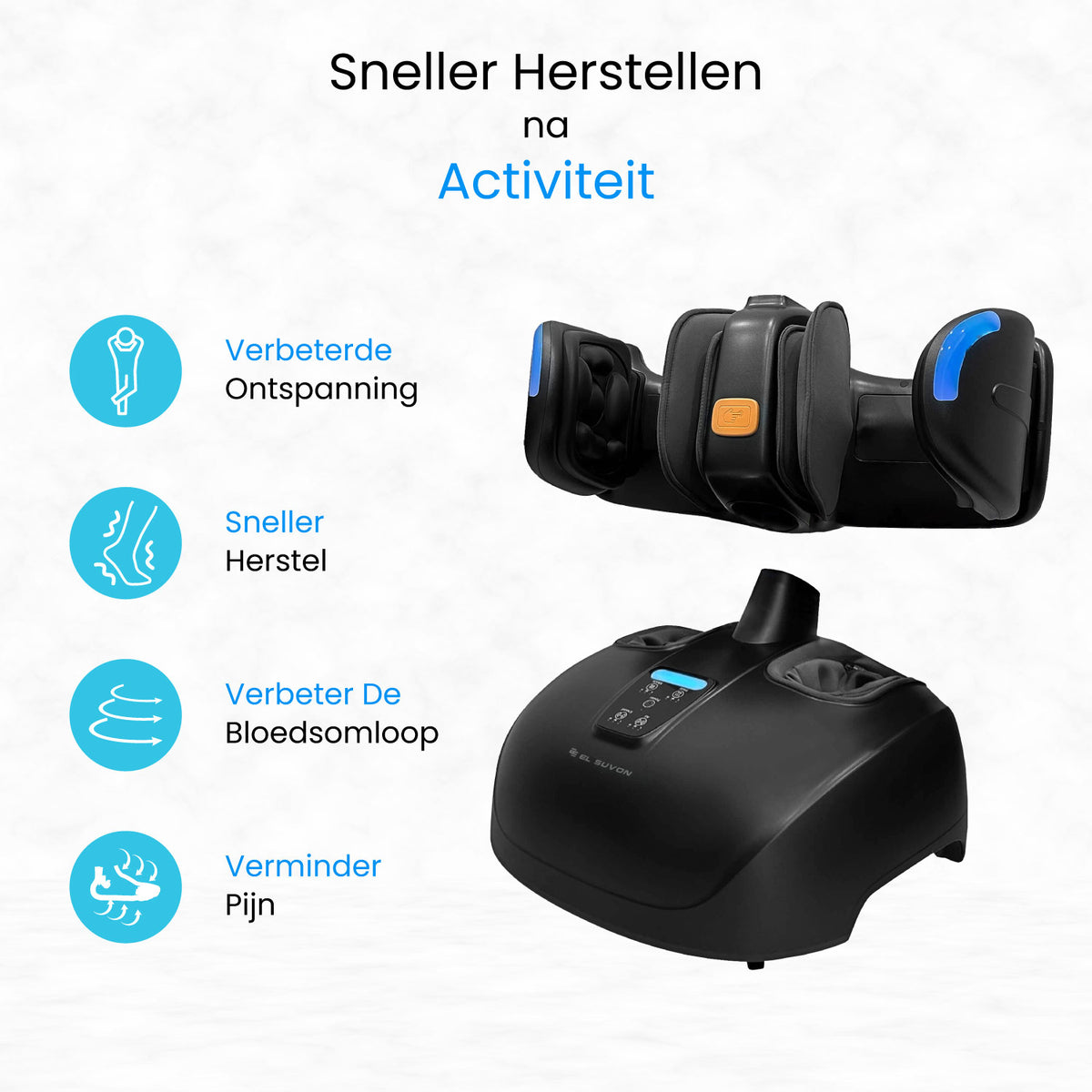 SEREN Dual – 2-in-1 Voet- & Beenmassageapparaat met Afneembare Bovenunit