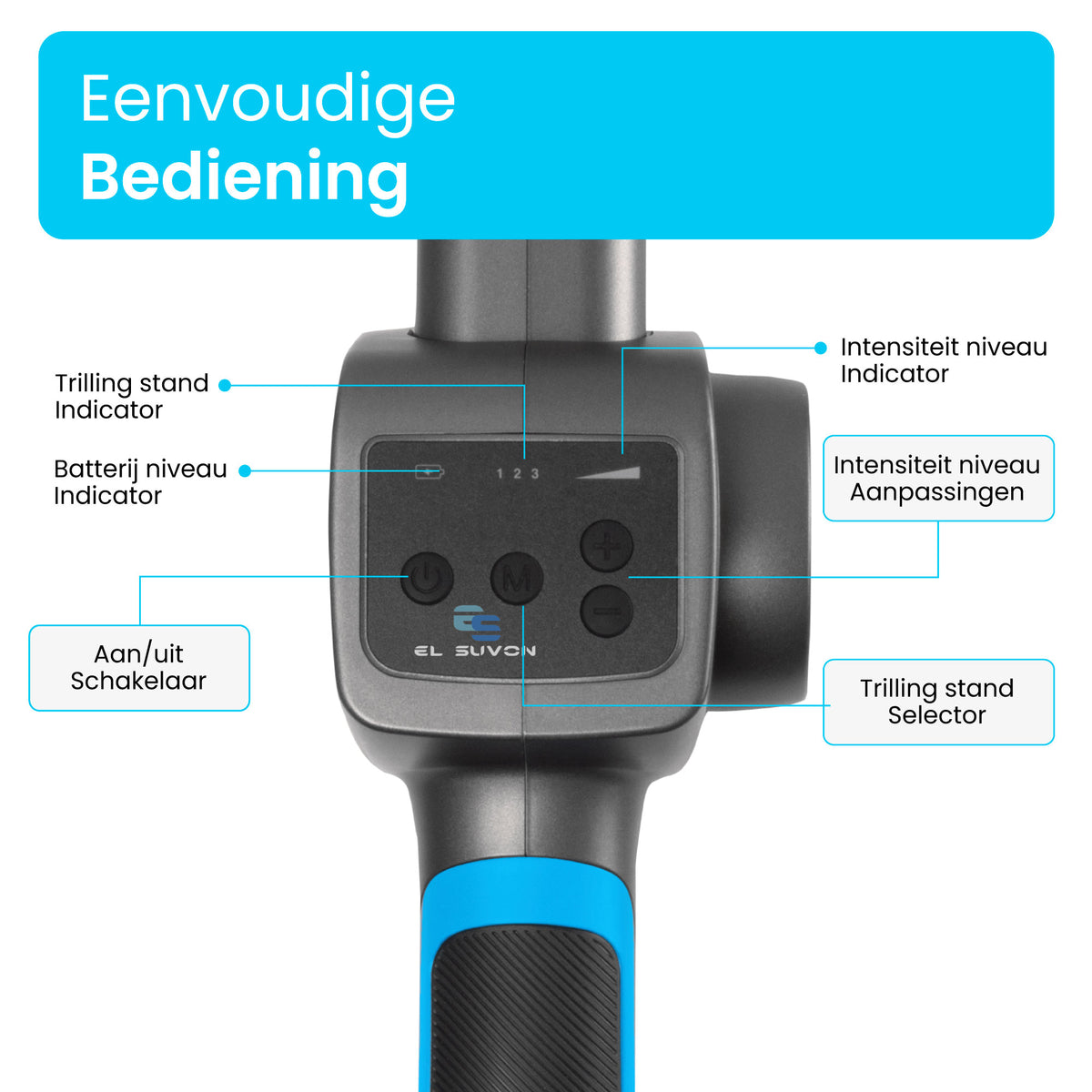 El Suvon Massage Gun – Inclusief Koffer en 7 Opzetstukken