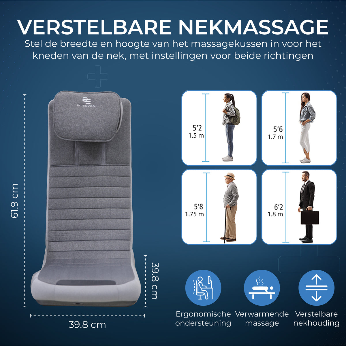 El Suvon Massagestoel – Rug- & Nekmassage met Verwarming